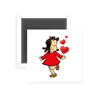 La petite Lulu, Μαγνητάκι ψυγείου τετράγωνο διάστασης 5x5cm