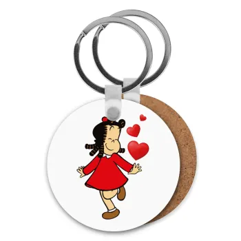 Η μικρή Λουλού, Μπρελόκ Ξύλινο στρογγυλό MDF Φ5cm