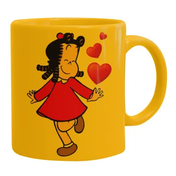 Η μικρή Λουλού, Κούπα, κεραμική κίτρινη, 330ml