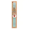 Easter Set, wooden keychain & aromatic flat Easter candle (30cm) (TURQUOISE)