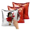 Μαξιλάρι καναπέ Μαγικό Κόκκινο με πούλιες 40x40cm περιέχεται το γέμισμα