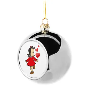 La petite Lulu, Silver 8cm Christmas tree ball ornament