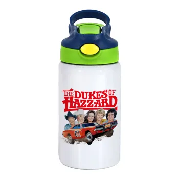 The Dukes of Hazzard, Παιδικό παγούρι θερμό, ανοξείδωτο, με καλαμάκι ασφαλείας, πράσινο/μπλε (350ml)