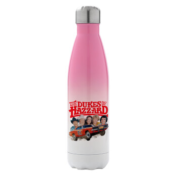 The Dukes of Hazzard, Metal mug thermos Pink/White (Stainless steel), double wall, 500ml