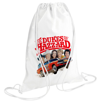 The Dukes of Hazzard, Backpack pouch GYMBAG white (28x40cm)