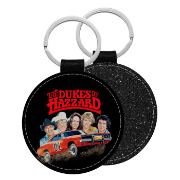 The Dukes of Hazzard, Μπρελόκ Δερματίνη, στρογγυλό ΜΑΥΡΟ (5cm)