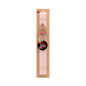 The Dukes of Hazzard, Easter Set, wooden keychain & scented flat Easter candle (30cm) (PINK)