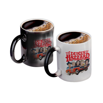The Dukes of Hazzard, Color changing magic Mug, ceramic, 330ml when adding hot liquid inside, the black colour desappears (1 pcs)