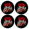 SET of 4 round wooden coasters (9cm)