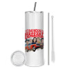 Tumbler stainless steel 600ml, with metal straw & cleaning brush