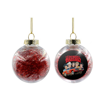 The Dukes of Hazzard, Χριστουγεννιάτικη μπάλα δένδρου διάφανη με κόκκινο γέμισμα 8cm