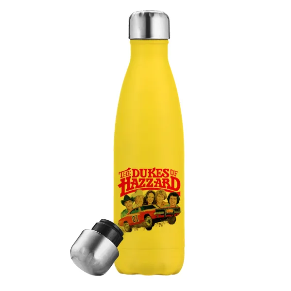 The Dukes of Hazzard — Μεταλλικό παγούρι θερμός Κίτρινος (Stainless steel), διπλού τοιχώματος, 500ml
