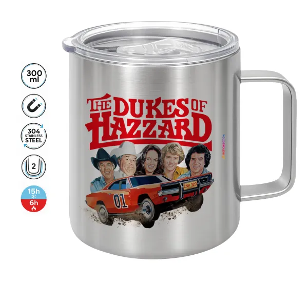 The Dukes of Hazzard — Double-walled stainless steel mug 300ml with temperature-retaining lid