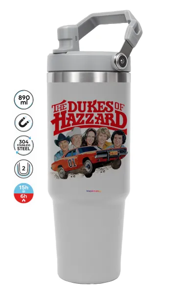 The Dukes of Hazzard — ΓΚΡΙ Travel Tumbler Θερμός με χερούλι και καλαμάκι 890ml
