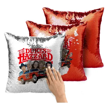 The Dukes of Hazzard, Μαξιλάρι καναπέ Μαγικό Κόκκινο με πούλιες 40x40cm περιέχεται το γέμισμα
