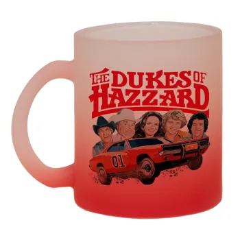 The Dukes of Hazzard, Κούπα γυάλινη δίχρωμη με βάση το κόκκινο ματ, 330ml