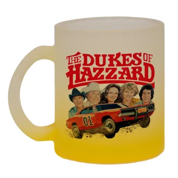 The Dukes of Hazzard, Κούπα γυάλινη δίχρωμη με βάση το κίτρινο ματ, 330ml