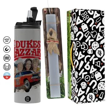 The Dukes of Hazzard, Πασχαλινή Λαμπάδα με Travel Tumbler θερμό (600ml, BPA free) & κερί αρωματικό πλακέ (30cm) (ΓΚΡΙ)