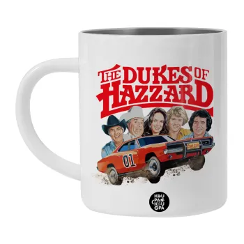 The Dukes of Hazzard, Λευκή Ανοξείδωτη Μεταλλική Κούπα 450ml - Διπλού Τοιχώματος 