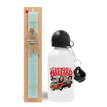 The Dukes of Hazzard, Easter Set, metallic aluminum water bottle (500ml) & scented flat candle (30cm) (TURQUOISE)