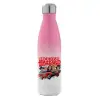 Μεταλλικό παγούρι θερμός Ροζ/Λευκό (Stainless steel), διπλού τοιχώματος, 500ml