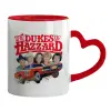 Mug heart red handle, ceramic, 330ml