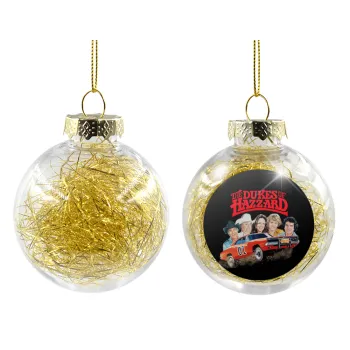 The Dukes of Hazzard, Transparent Christmas tree ball ornament with gold filling 8cm