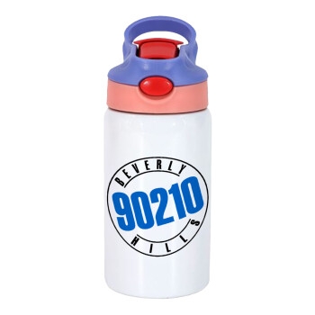 Beverly Hills, 90210, Children's hot water bottle, stainless steel, with safety straw, pink/purple (350ml)