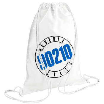 Beverly Hills, 90210, Τσάντα πλάτης πουγκί GYMBAG λευκή (28x40cm)