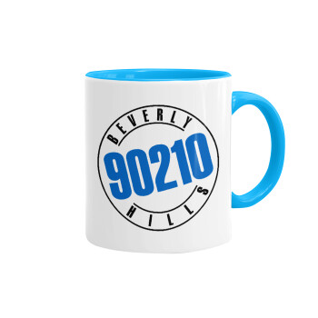 Beverly Hills, 90210, Mug colored light blue, ceramic, 330ml