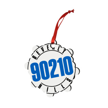 Beverly Hills, 90210, Christmas ornament snowflake wooden 7.5cm