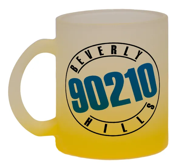 Beverly Hills — Two-tone glass mug with matte yellow base, 330ml