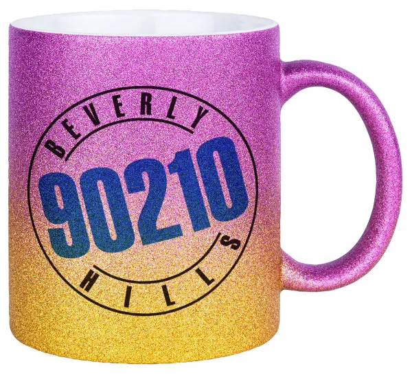 Beverly Hills — Κούπα Χρυσή/Ροζ Glitter, κεραμική, 330ml