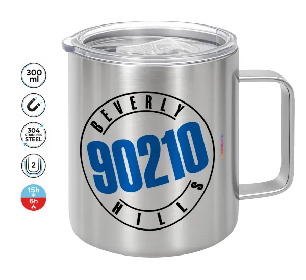 Beverly Hills — Double-walled stainless steel mug 300ml with temperature-retaining lid