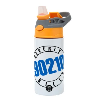 Beverly Hills, 90210, Παιδικό παγούρι θερμό, ανοξείδωτο, με καλαμάκι ασφαλείας, Πορτοκαλί/Γκρι (360ml) BPA-FREE