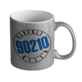 Beverly Hills, 90210, Κούπα Ασημένια Glitter που γυαλίζει, κεραμική, 330ml