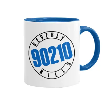 Beverly Hills, 90210, Mug colored blue, ceramic, 330ml