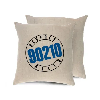Beverly Hills, 90210, Μαξιλάρι καναπέ ΛΙΝΟ 40x40cm περιέχεται το  γέμισμα