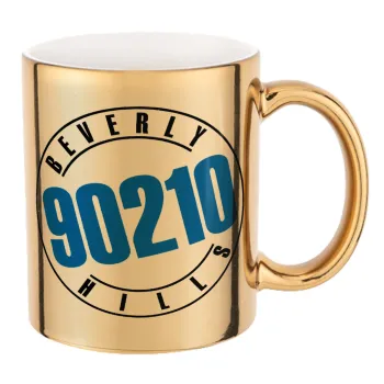 Beverly Hills, 90210, Mug ceramic, gold mirror, 330ml