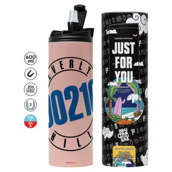 Beverly Hills, 90210, Tumbler stainless steel PINK 600ml