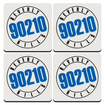 Beverly Hills, 90210, ΣΕΤ 4 Σουβέρ ξύλινα τετράγωνα (9cm)