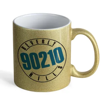Beverly Hills, 90210, Κούπα Χρυσή Glitter που γυαλίζει, κεραμική, 330ml