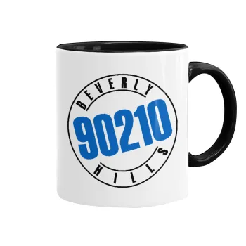 Beverly Hills, 90210, Mug colored black, ceramic, 330ml