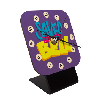 Saved by the Bell, Quartz Table clock in natural wood (10cm)