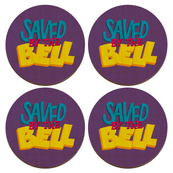 Saved by the Bell, ΣΕΤ x4 Σουβέρ ξύλινα στρογγυλά plywood (9cm)
