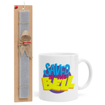 Saved by the Bell, Πασχαλινό Σετ, Κούπα κεραμική (330ml) & πασχαλινή λαμπάδα αρωματική πλακέ (30cm) (ΓΚΡΙ)
