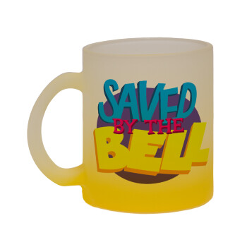 Saved by the Bell, Κούπα γυάλινη δίχρωμη με βάση το κίτρινο ματ, 330ml