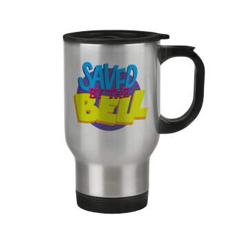 Saved by the Bell, Stainless steel travel mug with lid, double wall 450ml