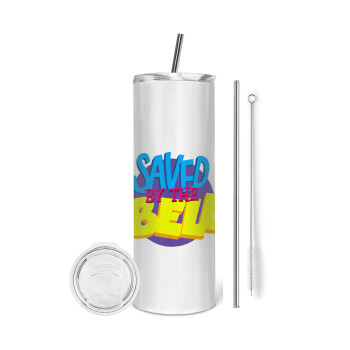 Saved by the Bell, Tumbler stainless steel 600ml, with metal straw & cleaning brush