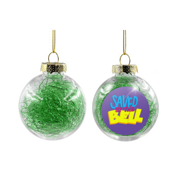 Saved by the Bell, Χριστουγεννιάτικη μπάλα δένδρου διάφανη με πράσινο γέμισμα 8cm
